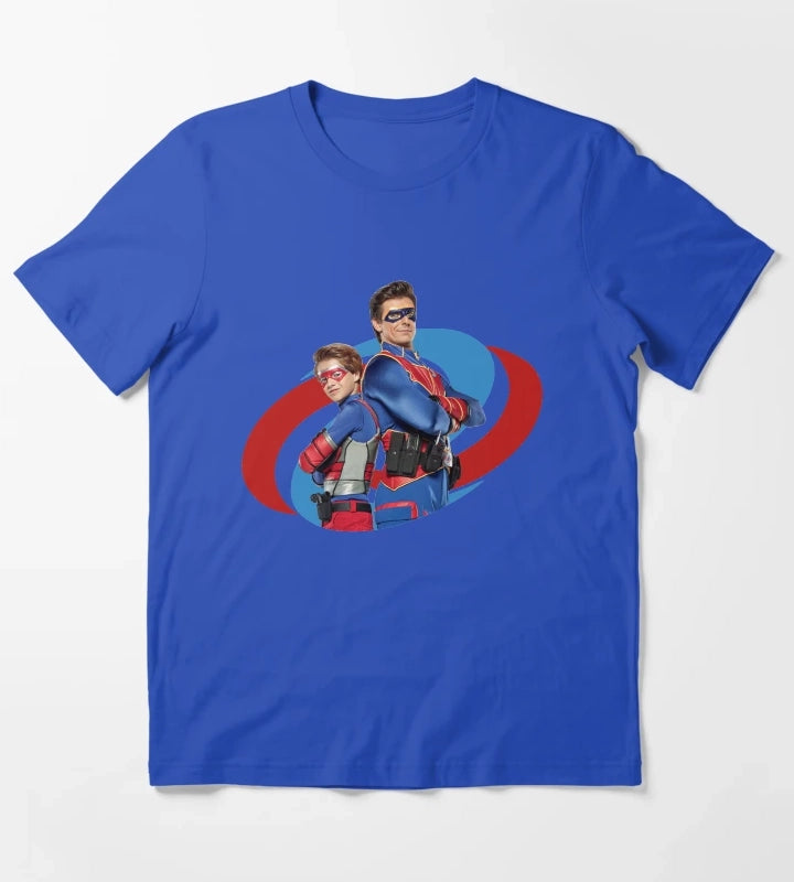 Captain Man and Kid Danger T-Shirt Blue