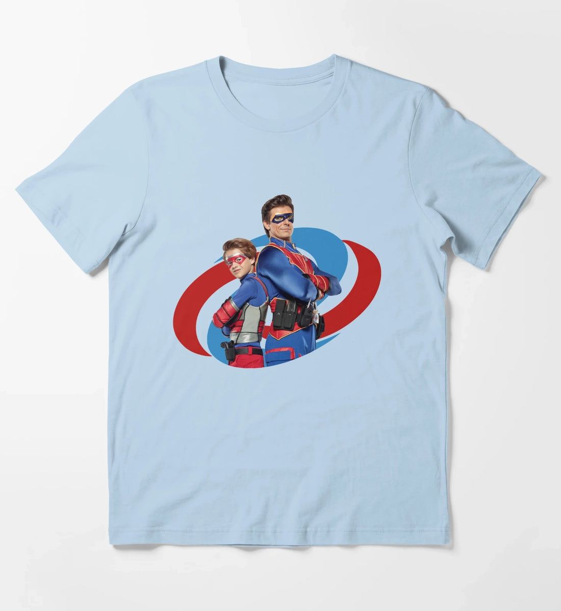 Captain Man and Kid Danger T-Shirt Sky Blue