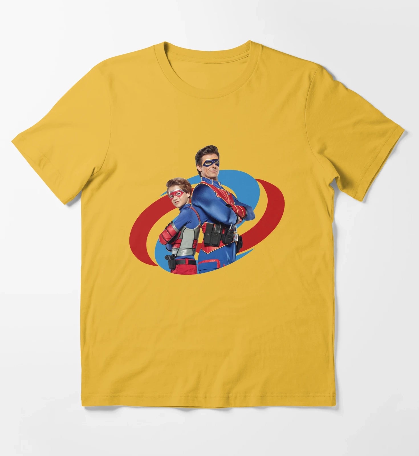 Captain Man and Kid Danger T-Shirt Yellow