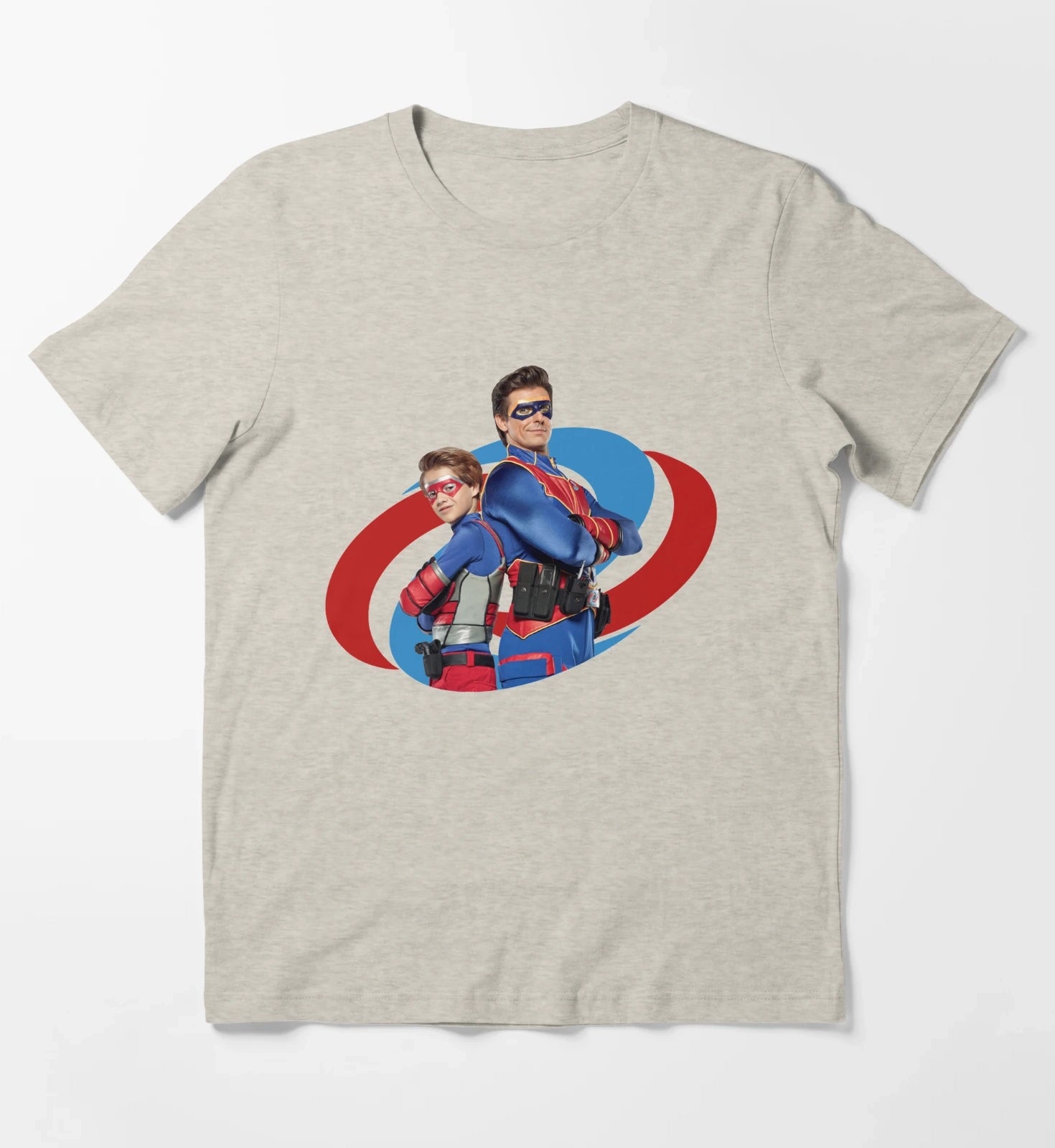 Captain Man and Kid Danger T-Shirt Cream