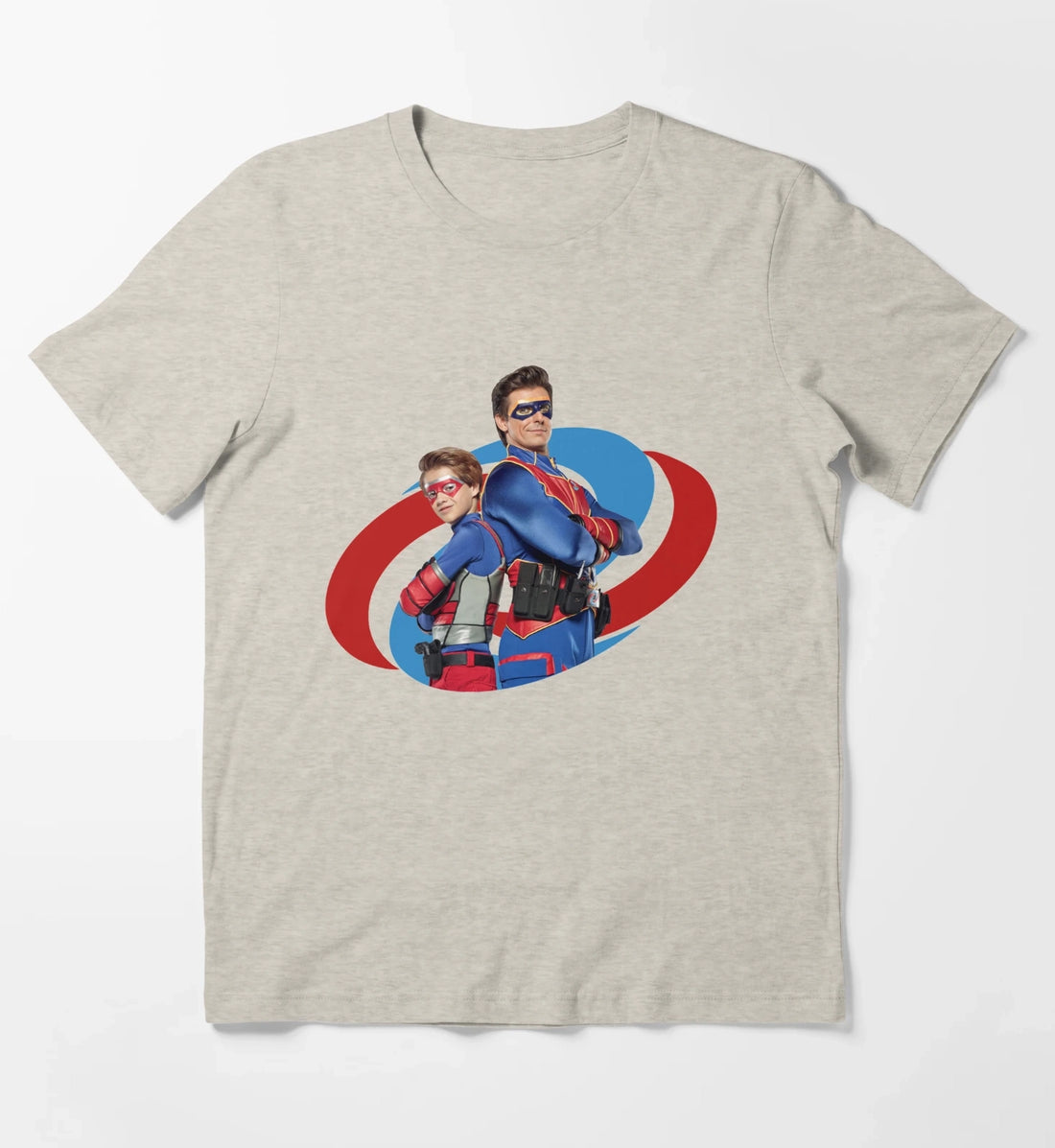 Captain Man and Kid Danger T-Shirt Cream