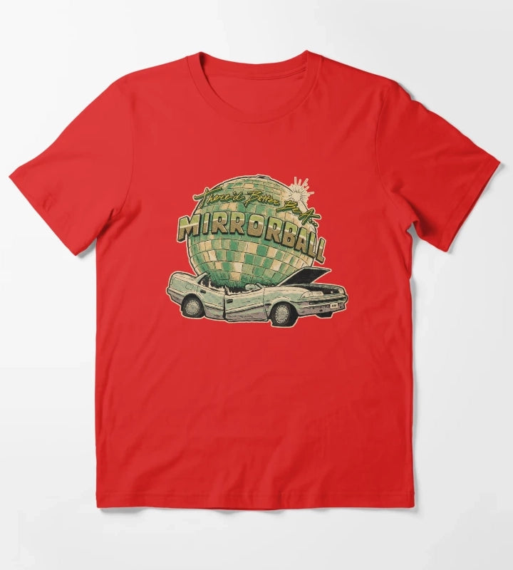 Car Comics cutout T-Shirt Red