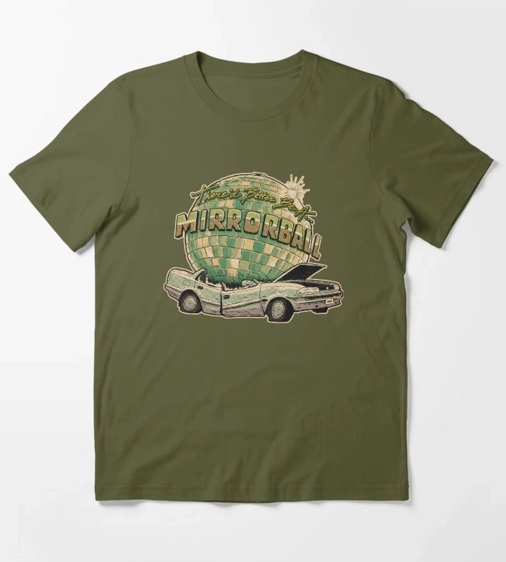 Car Comics cutout T-Shirt Olive Green