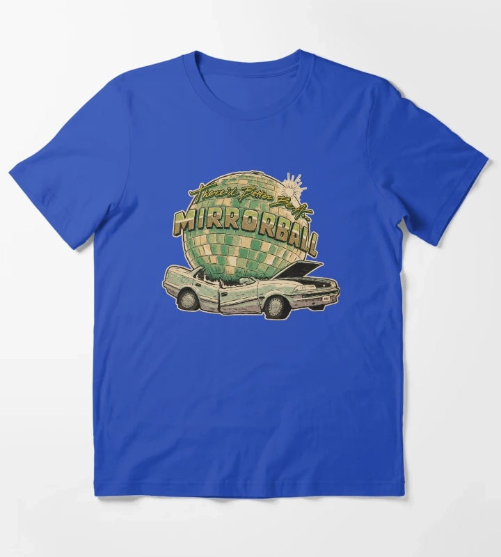 Car Comics cutout T-Shirt Blue