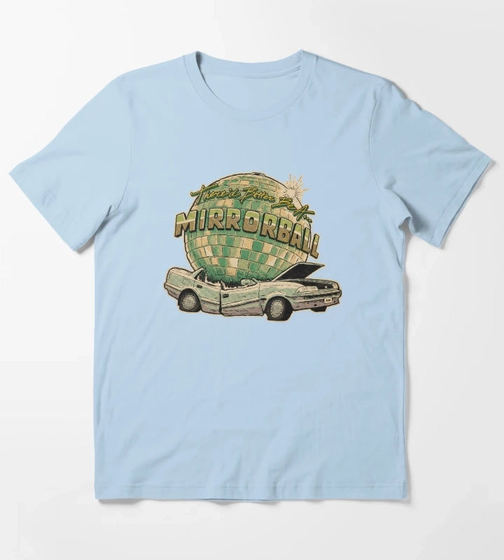 Car Comics cutout T-Shirt Sky Blue