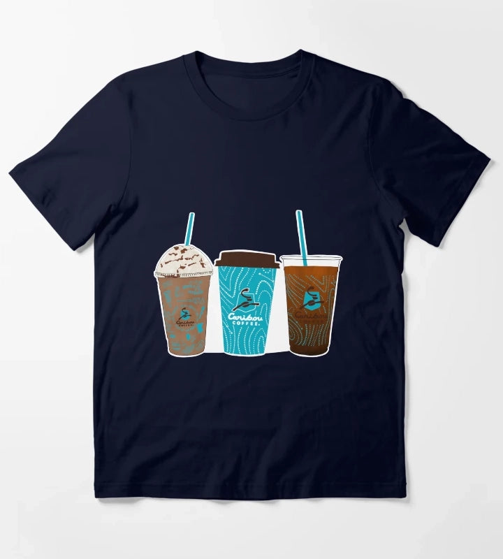 Caribou Coffee Cups T-Shirt Navy