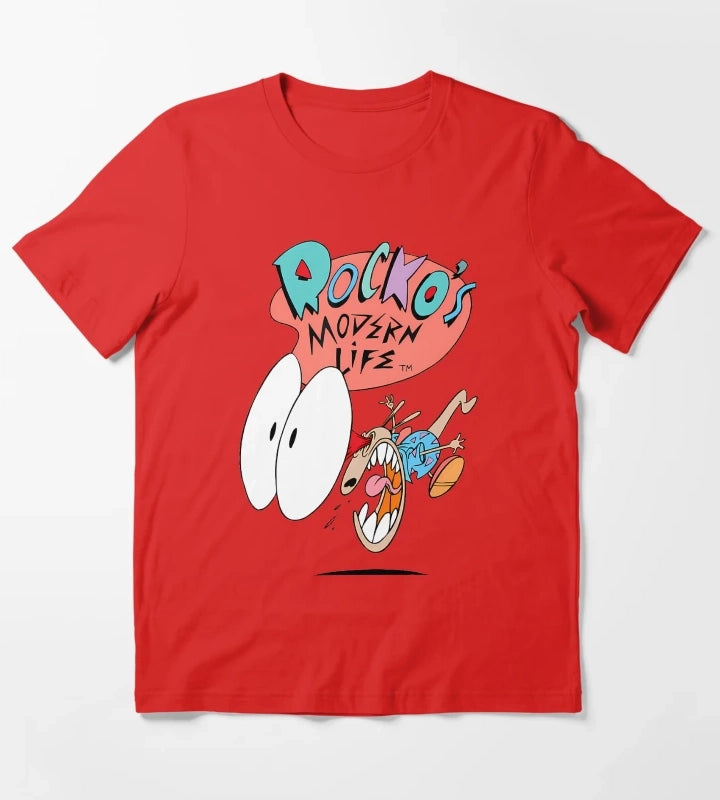 Cartoon Character Shocked Expression T-Shirt Red