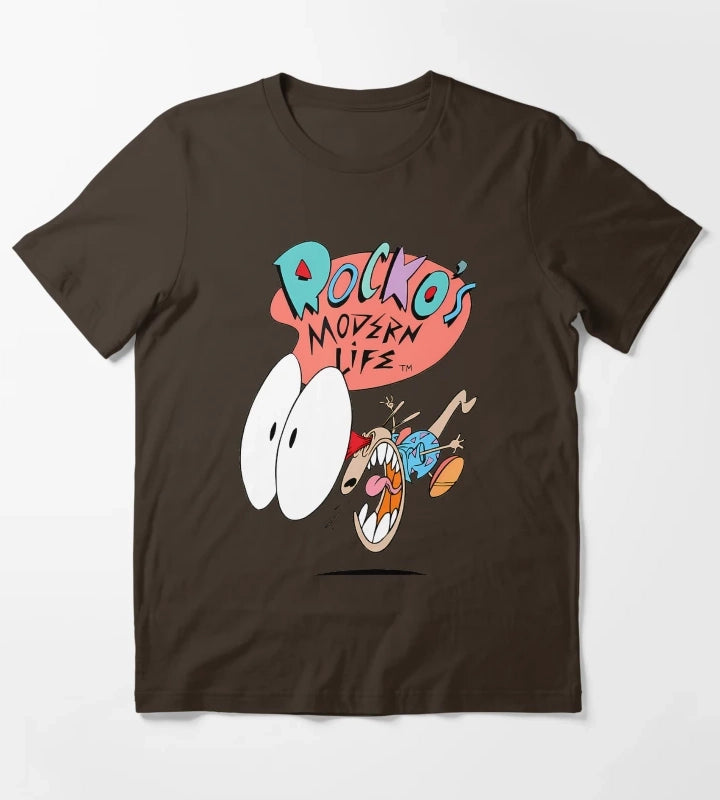 Cartoon Character Shocked Expression T-Shirt Brown