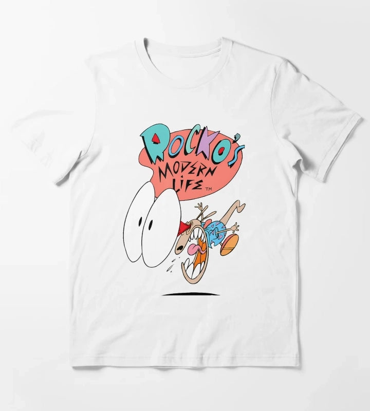 Cartoon Character Shocked Expression T-Shirt White