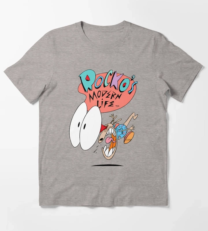 Cartoon Character Shocked Expression T-Shirt Heather Grey