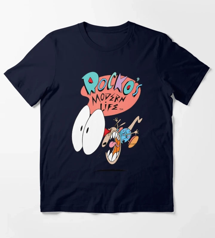 Cartoon Character Shocked Expression T-Shirt Navy
