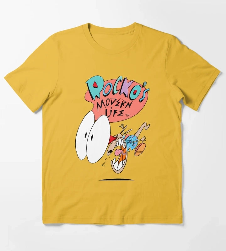 Cartoon Character Shocked Expression T-Shirt Yellow