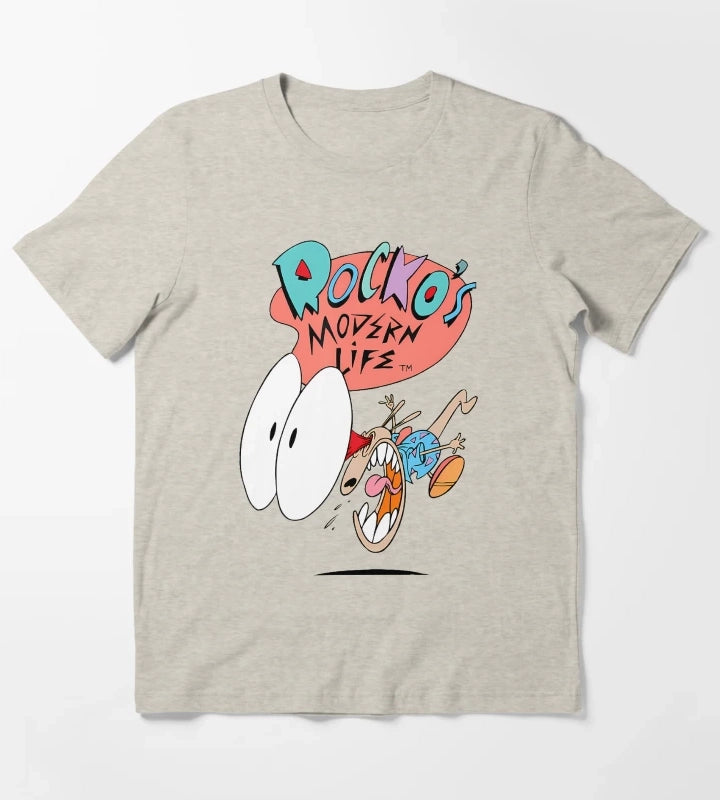 Cartoon Character Shocked Expression T-Shirt Cream