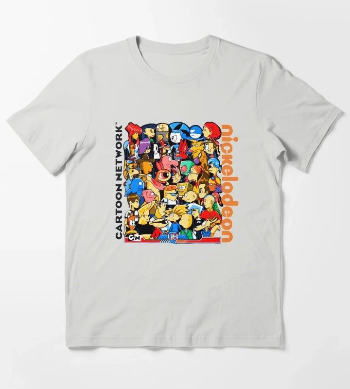 Cartoon Network vs Nickelodeon T-Shirt Light Grey
