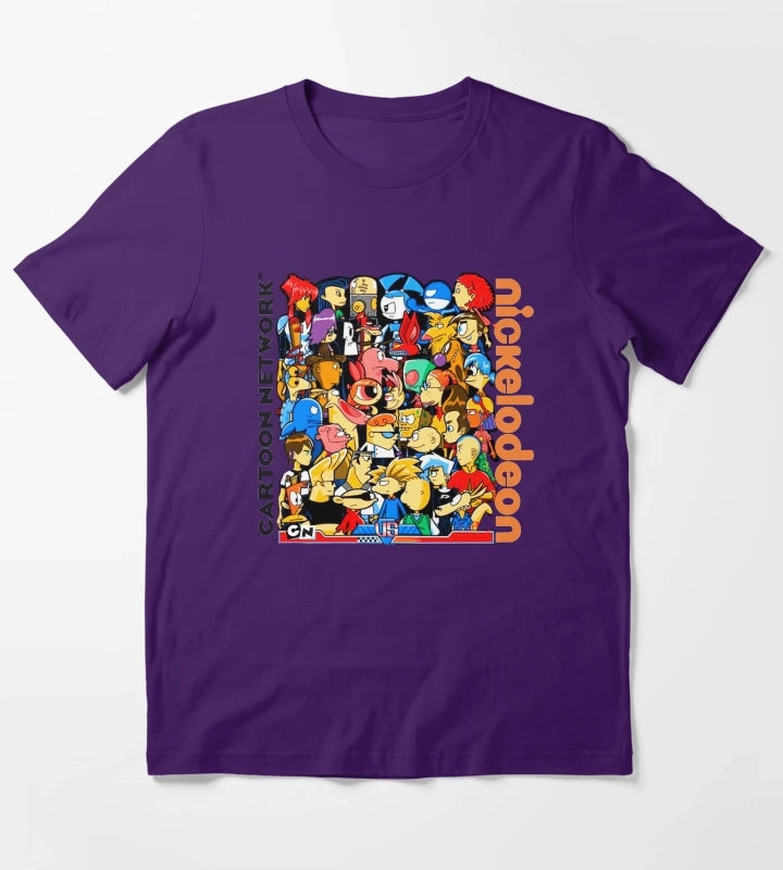 Cartoon Network vs Nickelodeon T-Shirt Purple