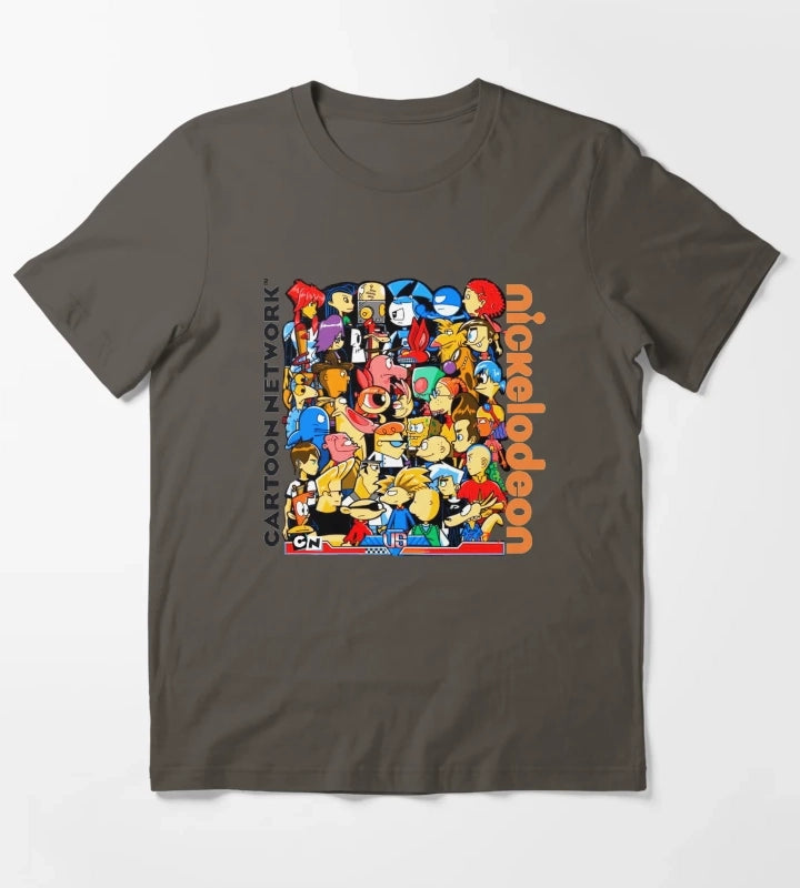 Cartoon Network vs Nickelodeon T-Shirt Dark Grey