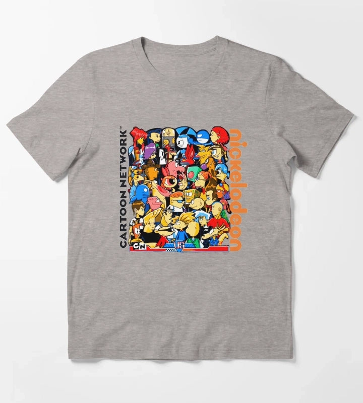 Cartoon Network vs Nickelodeon T-Shirt Heather Grey