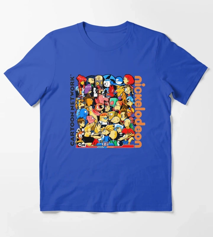 Cartoon Network vs Nickelodeon T-Shirt Blue