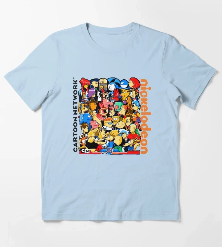 Cartoon Network vs Nickelodeon T-Shirt Sky Blue