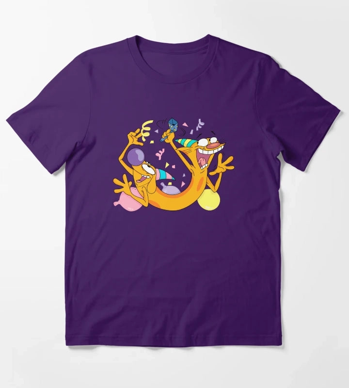 CatDog Birthday T-Shirt Purple