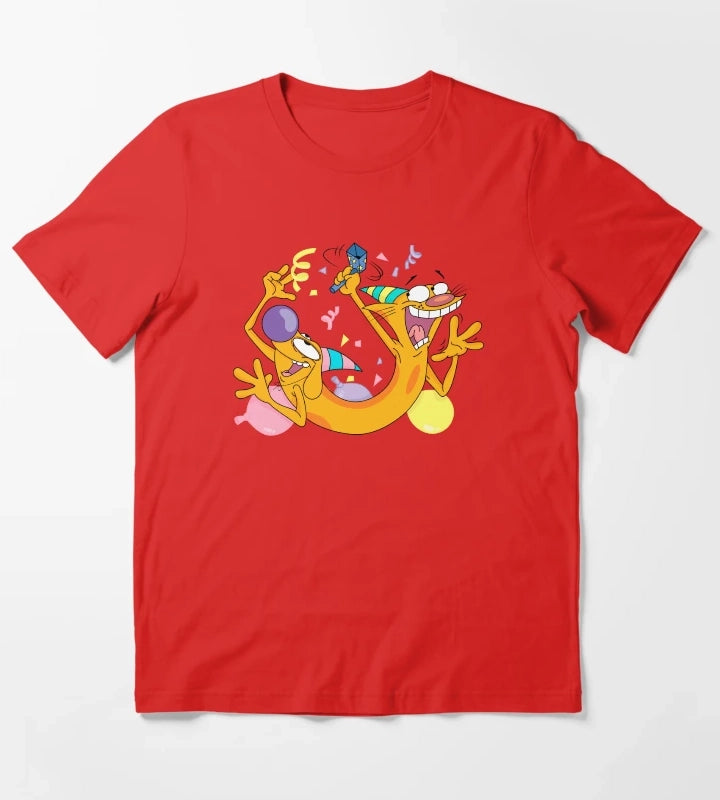 CatDog Birthday T-Shirt Red