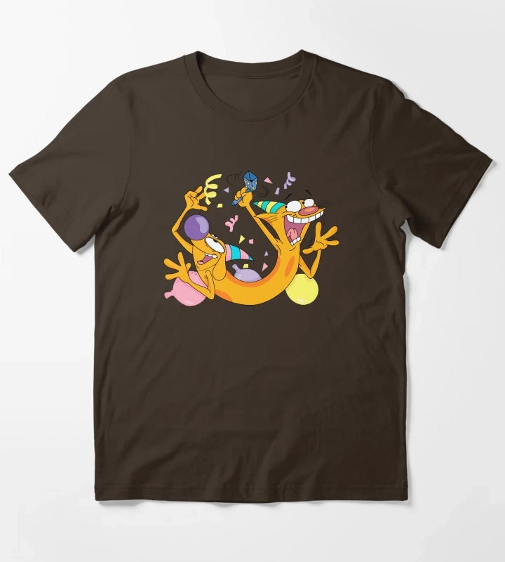 CatDog Birthday T-Shirt Brown