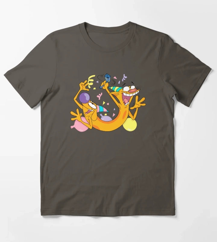 CatDog Birthday T-Shirt Dark Grey