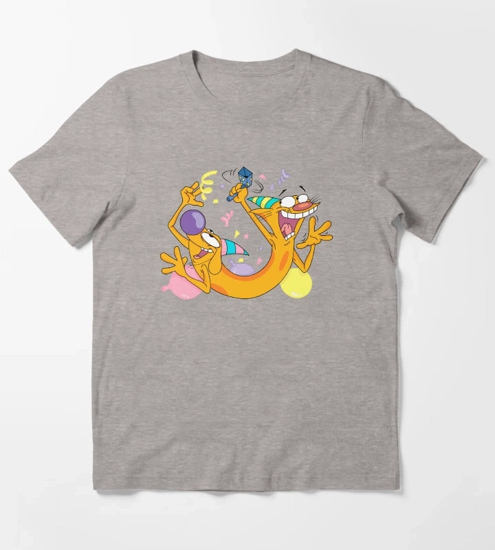CatDog Birthday T-Shirt Heather Grey