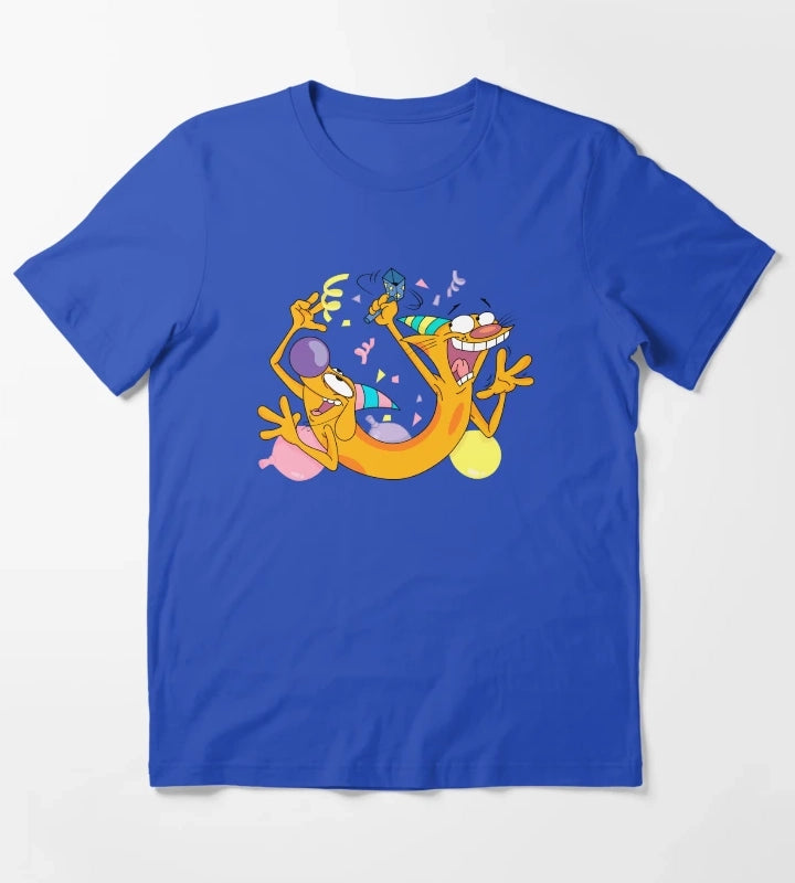 CatDog Birthday T-Shirt Blue