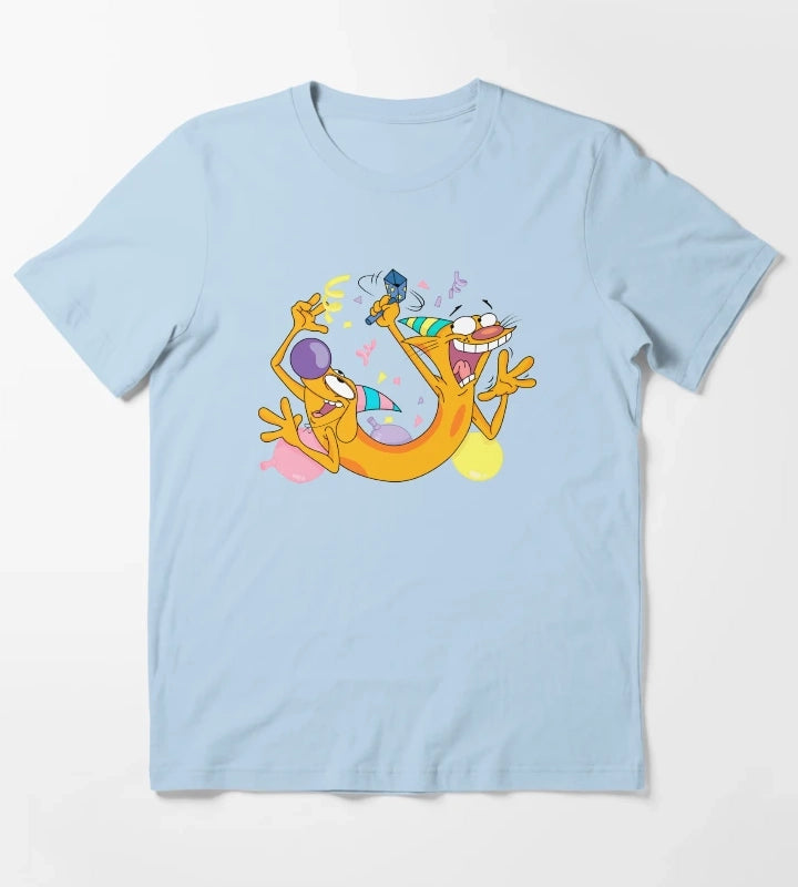 CatDog Birthday T-Shirt Sky Blue