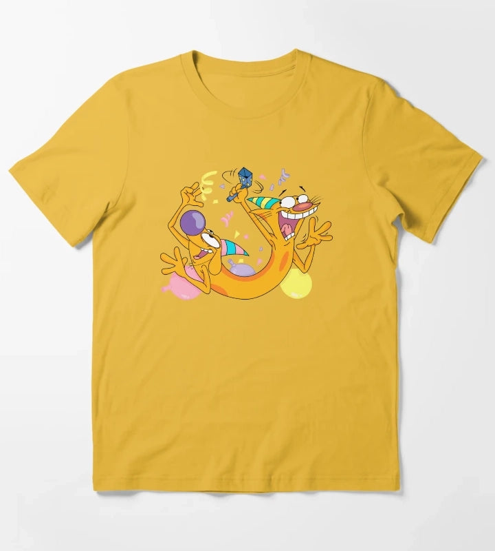 CatDog Birthday T-Shirt Yellow