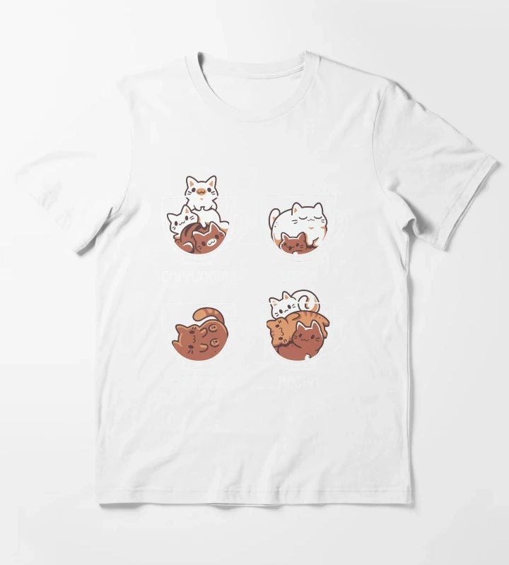 Cat Coffee Guide Cute Kittens T-Shirt White