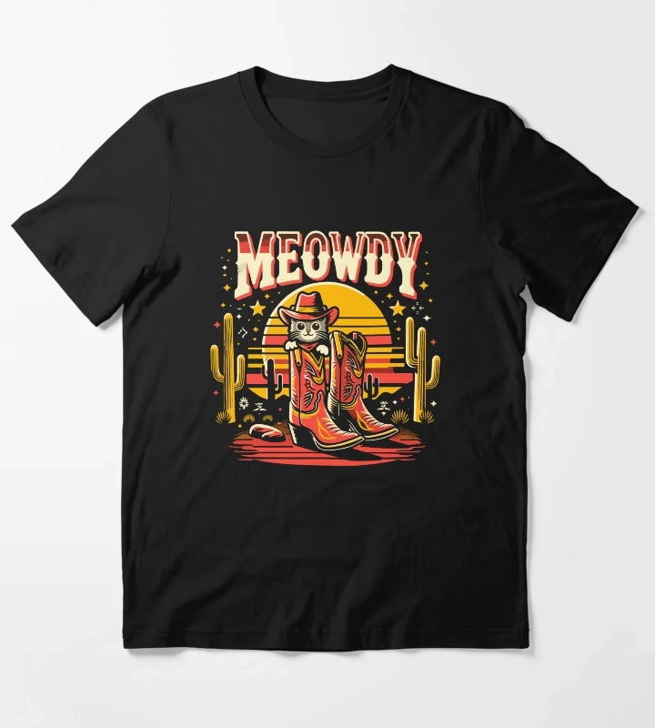 Cat Cowboy Cowgirl Country Western Meowdy Funny Cat T-Shirt