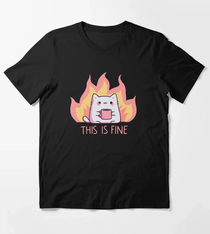 Cat This Is Fine T-Shirt