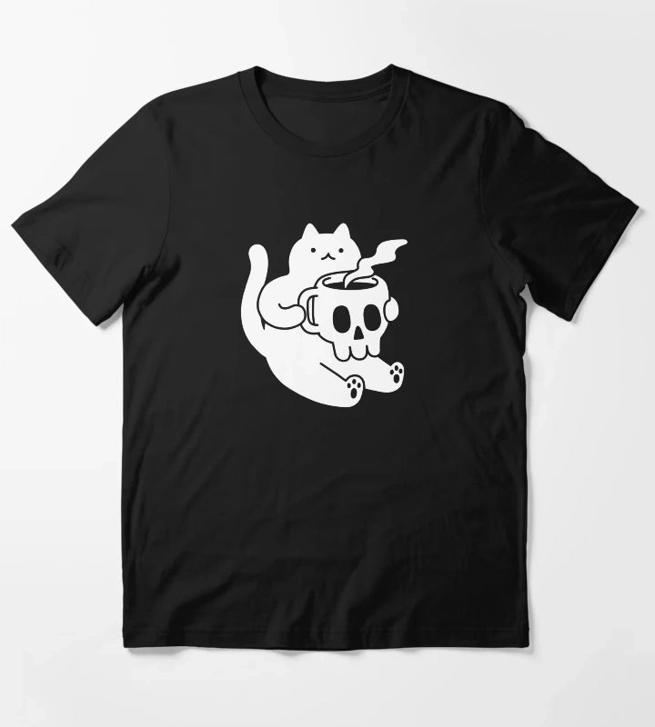 Cat and Skull Mug T-Shirt