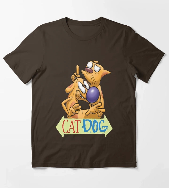 Catdog logo essential t shirt T-Shirt Brown
