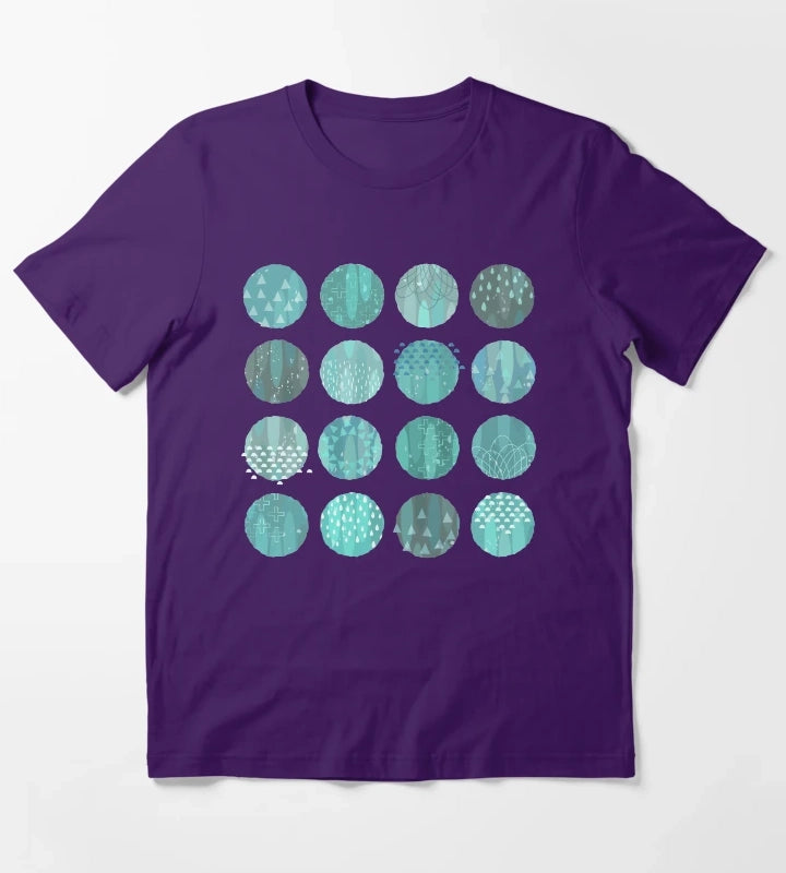 Celestial Bodies Midnight Blue and Aqua T-Shirt Purple