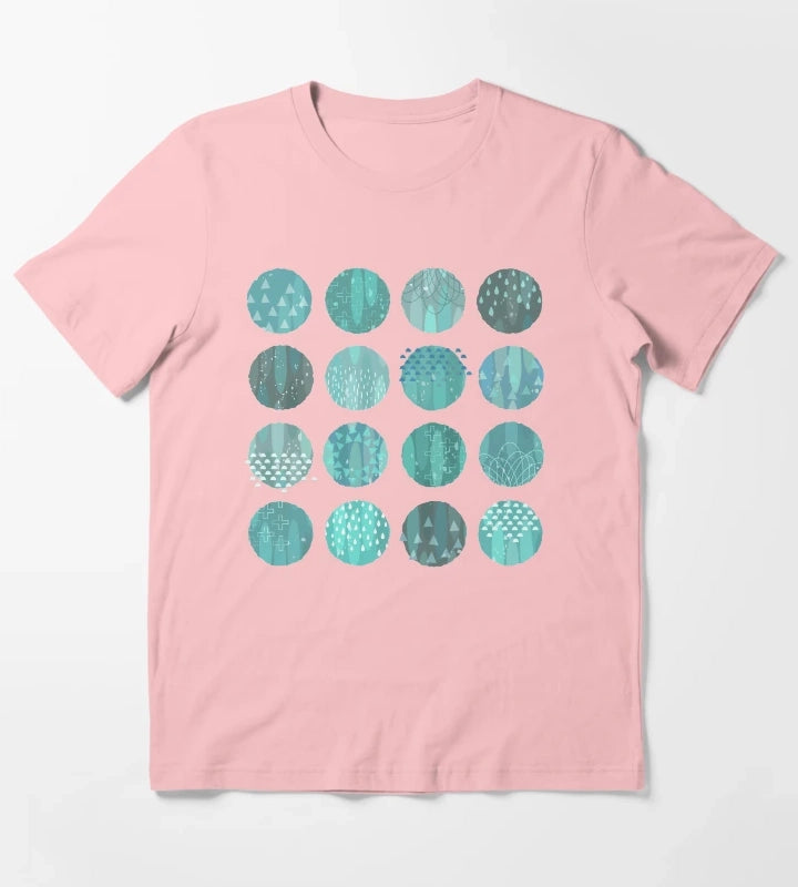 Celestial Bodies Midnight Blue and Aqua T-Shirt Dark Grey
