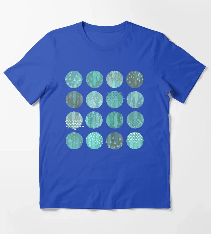 Celestial Bodies Midnight Blue and Aqua T-Shirt Blue