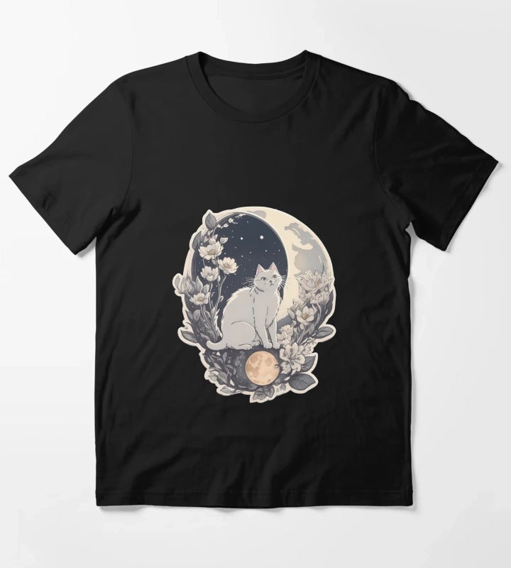 Celestial Cat In Moonlight T-Shirt