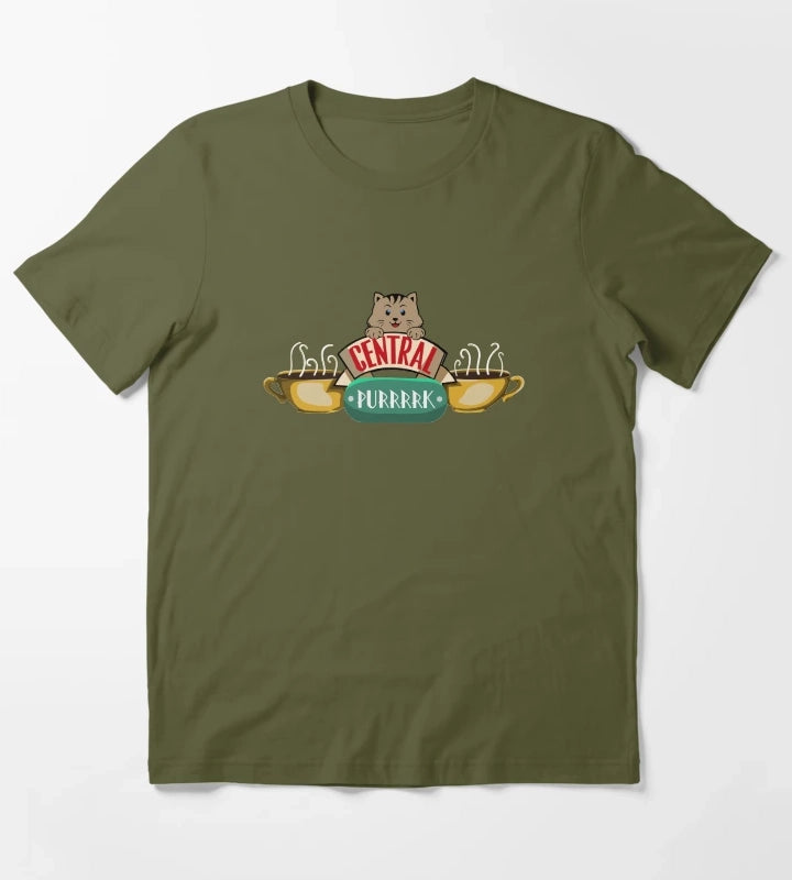 Central Purrrrk T-Shirt Olive Green