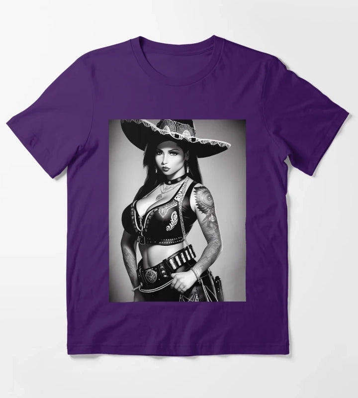 Charra in learther T-Shirt Purple