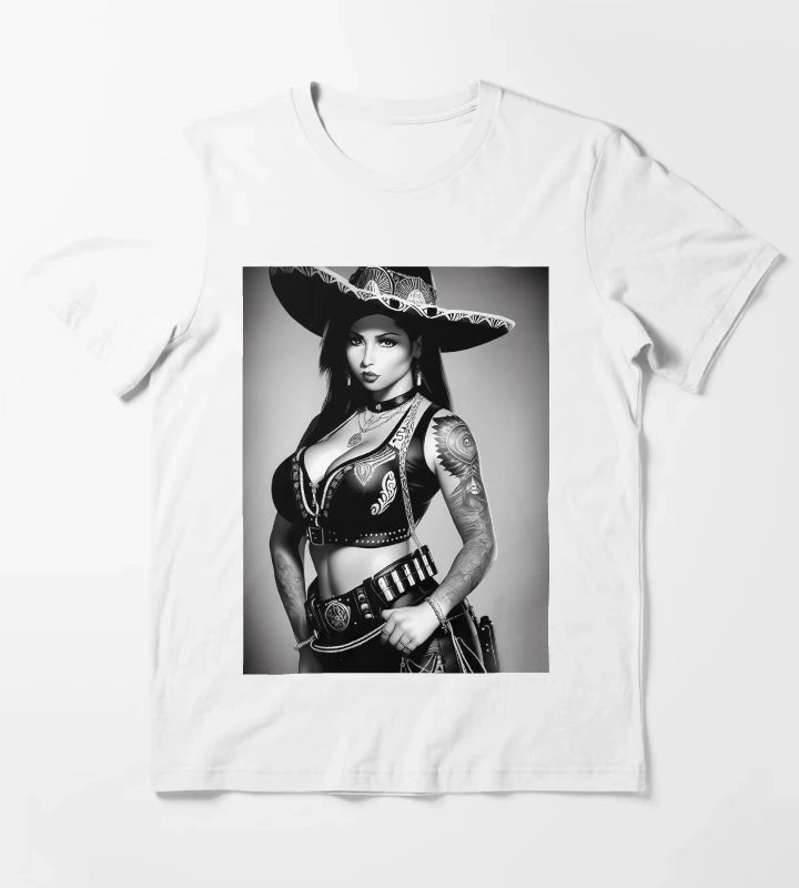 Charra in learther T-Shirt White