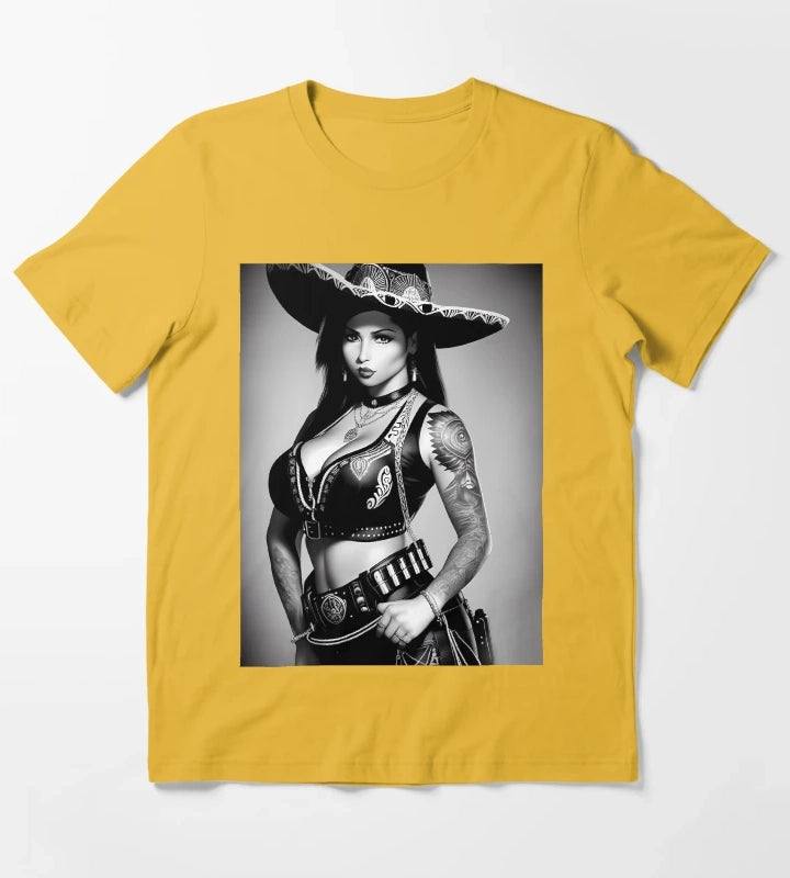 Charra in learther T-Shirt Yellow