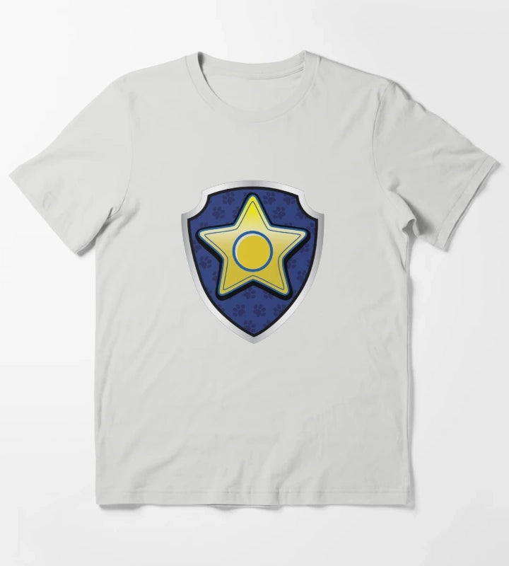 Chase Police Puptag GraphicLoveShop T-Shirt Light Grey
