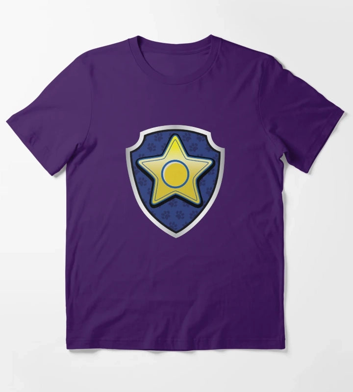 Chase Police Puptag GraphicLoveShop T-Shirt Purple