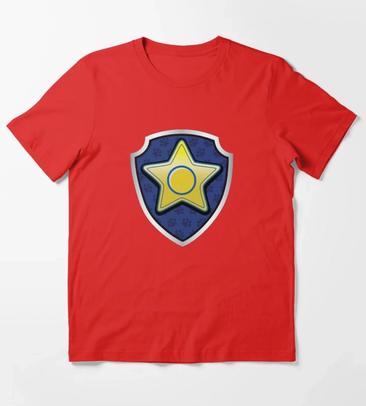 Chase Police Puptag GraphicLoveShop T-Shirt Red