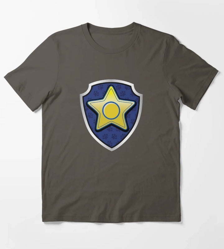 Chase Police Puptag GraphicLoveShop T-Shirt Dark Grey