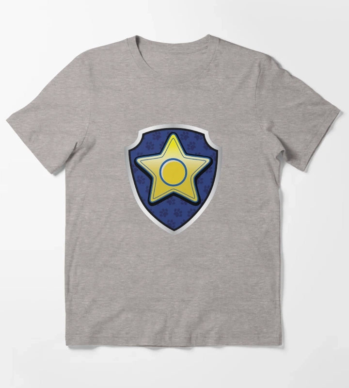 Chase Police Puptag GraphicLoveShop T-Shirt Heather Grey