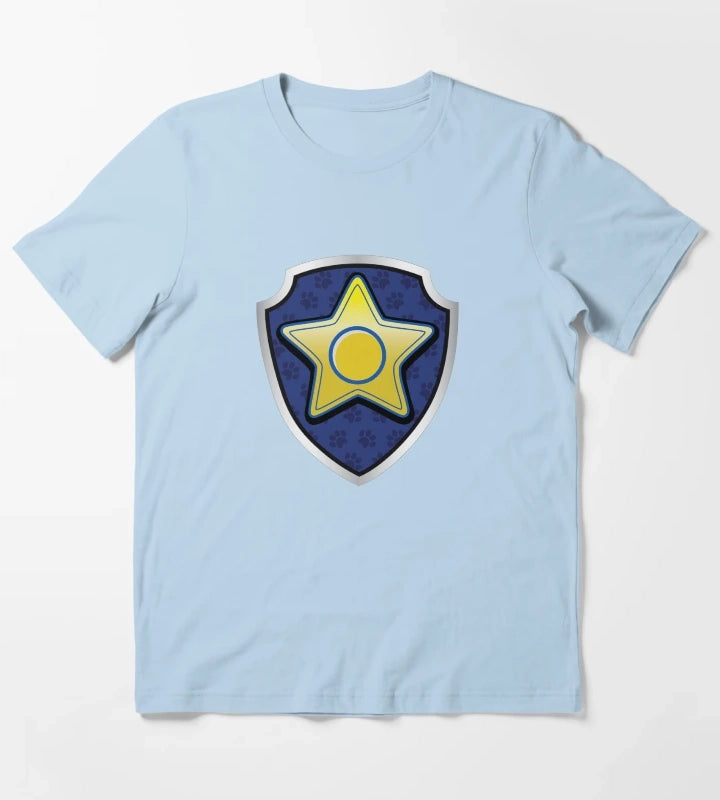 Chase Police Puptag GraphicLoveShop T-Shirt Sky Blue
